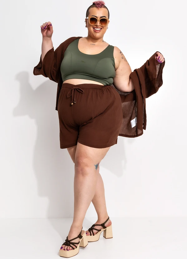 Marguerite - Top Verde Militar em Malha Suplex com Uv 10