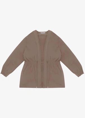 Secret Glam - Cardigan Molecotton Plus Size Marrom - SECRET GLAM