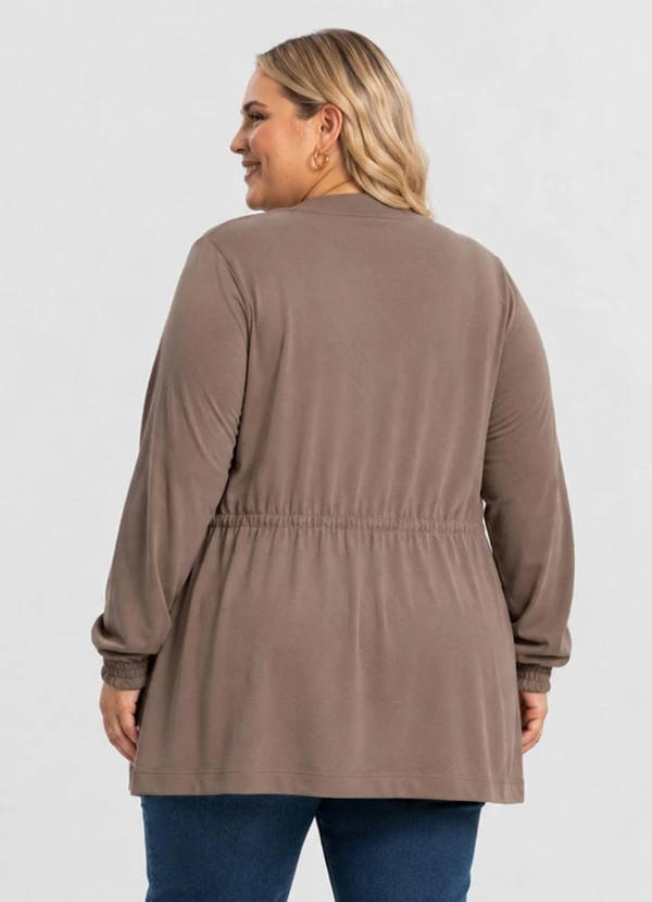 Secret Glam - Cardigan Molecotton Plus Size Marrom