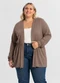 Secret Glam - Cardigan Molecotton Plus Size Preto - variação: Marrom