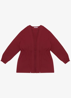 Secret Glam - Cardigan Molecotton Plus Size Vermelho - SECRET GLAM