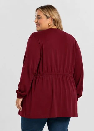 Secret Glam - Cardigan Molecotton Plus Size Vermelho - SECRET GLAM