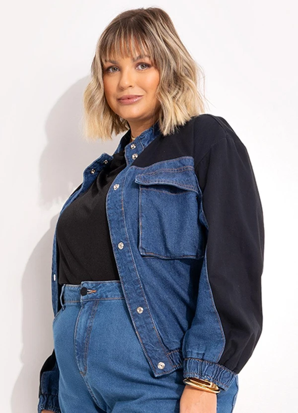 Marguerite - Casaco Jeans Azul Escuro em Jeans