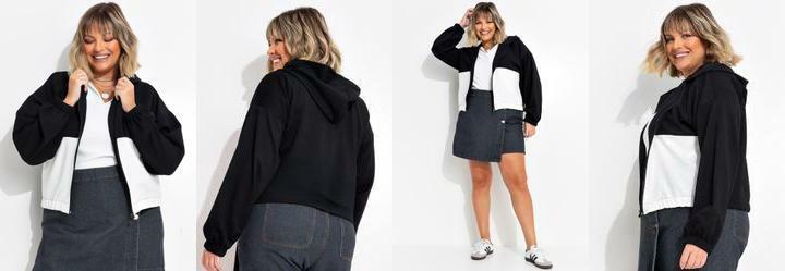 Casaco Preto em Malha Jacquard