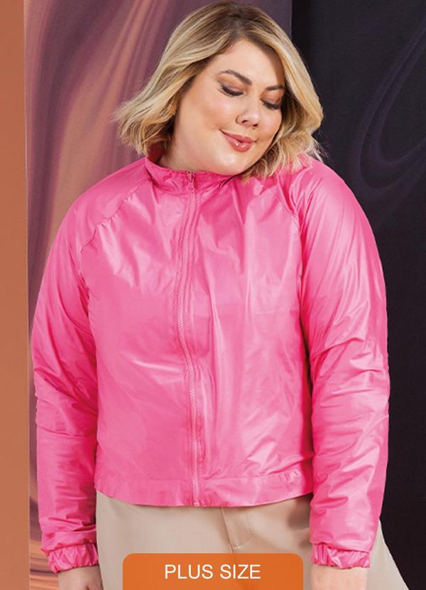 Cativa Plus Size - Corta Vento Feminino Plus Size Rosa