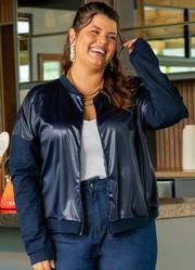 Jaqueta Azul Marinho em Cirr e Moletinho