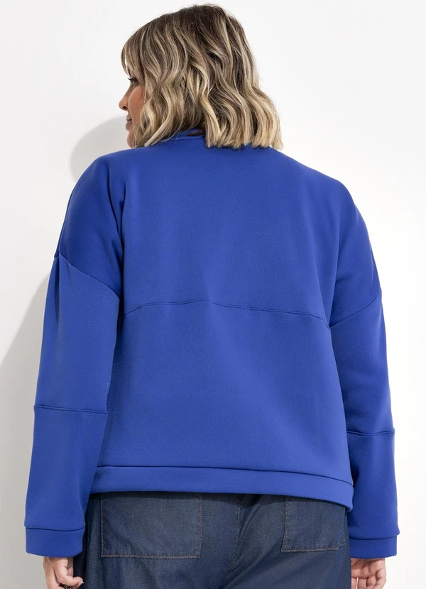 Marguerite - Jaqueta Azul Royal em Malha Plush 5