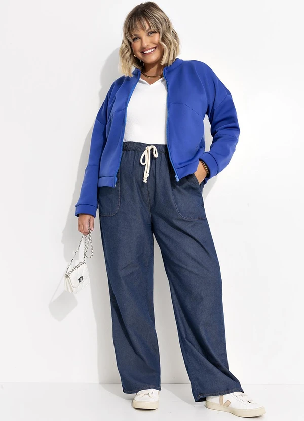 Marguerite - Jaqueta Azul Royal em Malha Plush 4