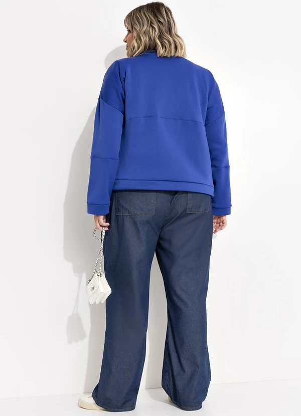 Marguerite - Jaqueta Azul Royal em Malha Plush 3