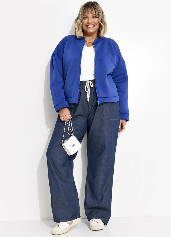 Marguerite - Jaqueta Azul Royal em Malha Plush 2