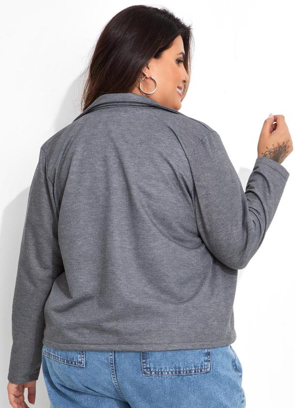 Marguerite - Jaqueta Biker Mescla Escuro em Moletom 2