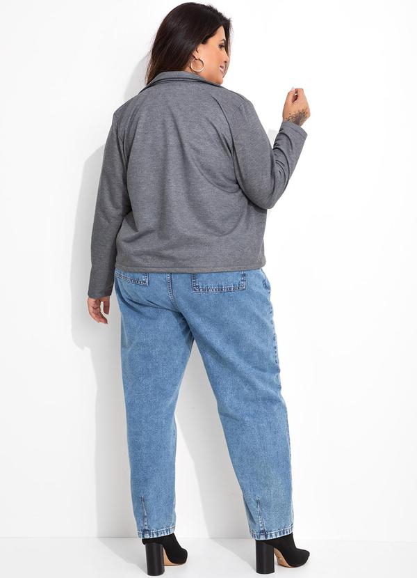 Marguerite - Jaqueta Biker Mescla Escuro em Moletom 4