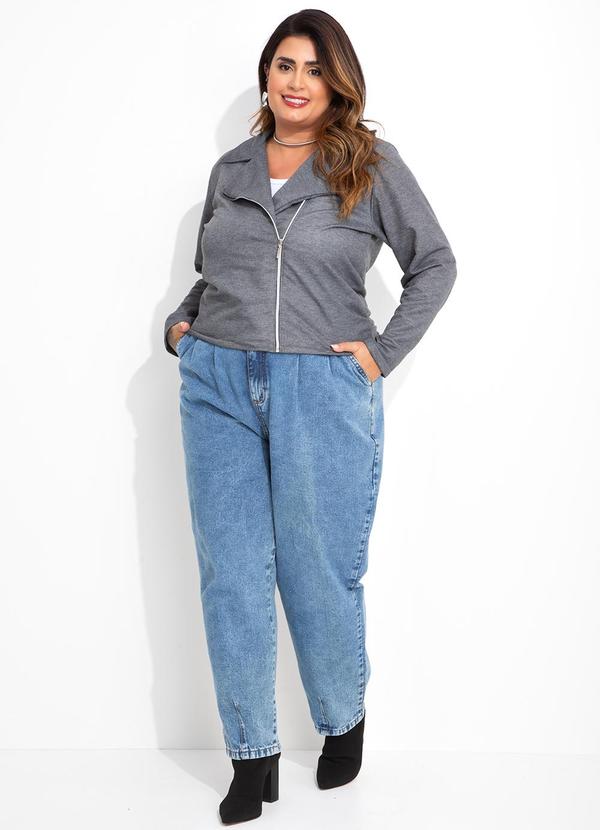 Marguerite - Jaqueta Biker Mescla Escuro em Moletom 5