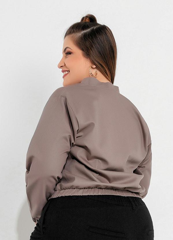 Outlet - Jaqueta Bomber Plus Size Cinza 5