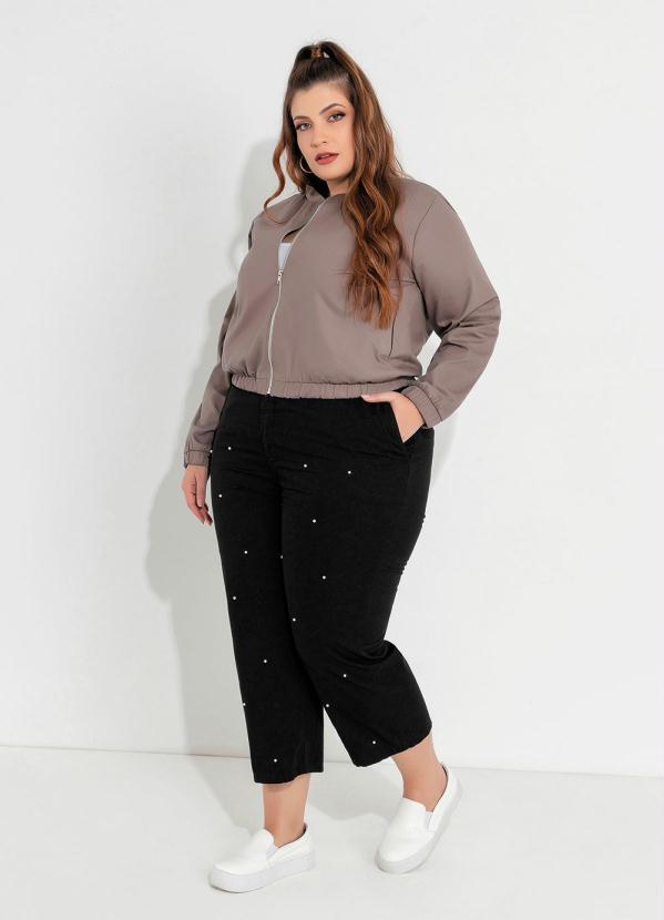 Outlet - Jaqueta Bomber Plus Size Cinza 3