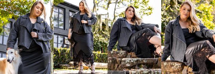 Jaqueta Cinza em Jeans