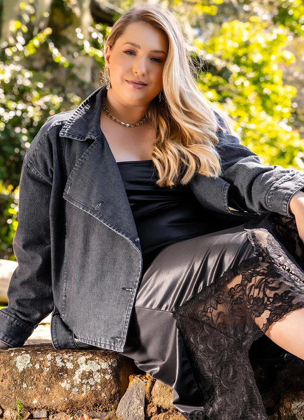 Marguerite - Jaqueta Cinza em Jeans 9