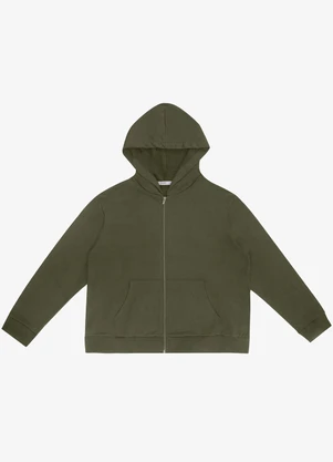 Secret Glam - Jaqueta com Capuz em Moletom Verde - SECRET GLAM