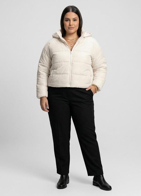 Jaqueta com Capuz Feminina Plus Size Bege - Endless