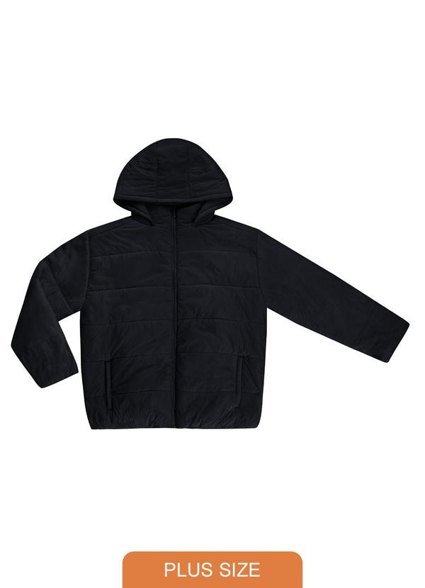 Secret Glam - Jaqueta com Capuz Feminina Plus Size Preto