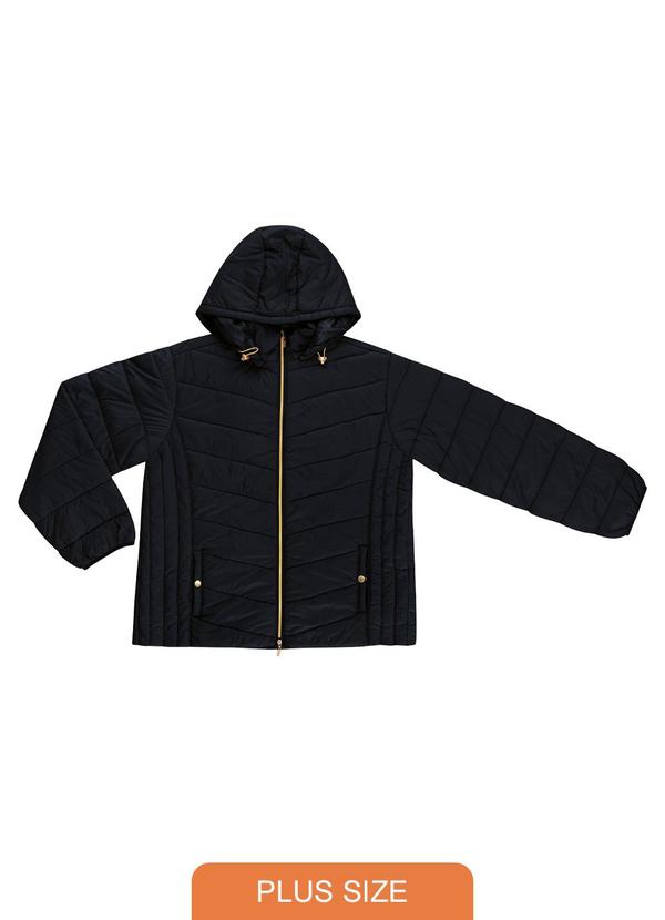 Secret Glam - Jaqueta com Capuz Plus Size Preto