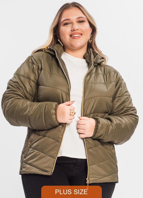 Secret Glam - Jaqueta com Capuz Plus Size Verde