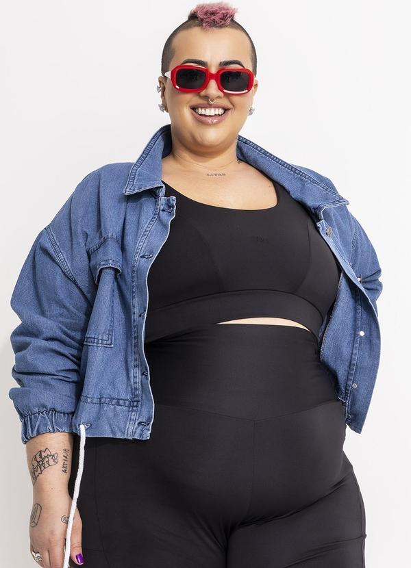 Marguerite - Jaqueta Cropped Jeans Barra Ajustável Plus Size 5