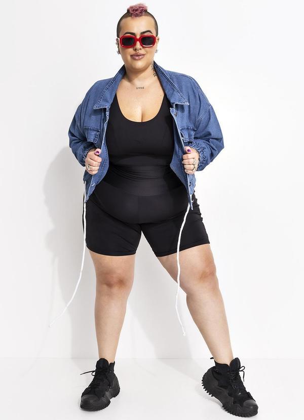 Marguerite - Jaqueta Cropped Jeans Barra Ajustável Plus Size 7