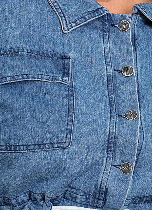 Marguerite - Jaqueta Cropped Jeans Barra Ajustável Plus Size 9