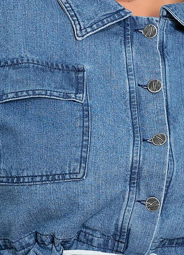 Marguerite - Jaqueta Cropped Jeans Barra Ajustável Plus Size 3