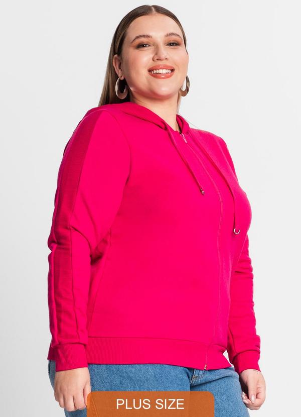 Secret Glam - Jaqueta Feminina com Capuz Plus Size Rosa