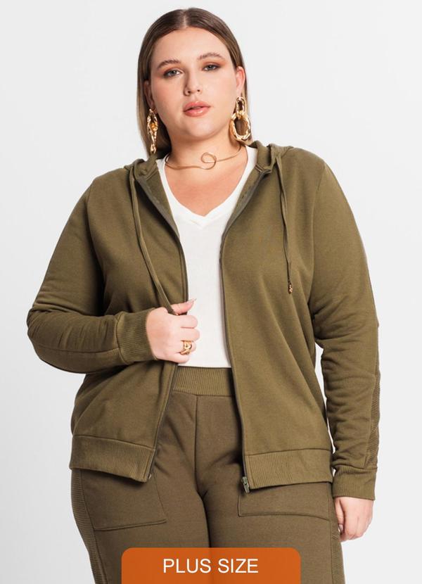 Secret Glam - Jaqueta Feminina com Capuz Plus Size Verde