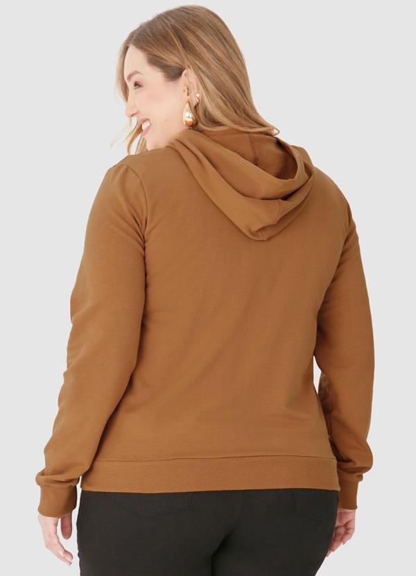 Malwee - Jaqueta Feminina em Moletom Plus Marrom 2