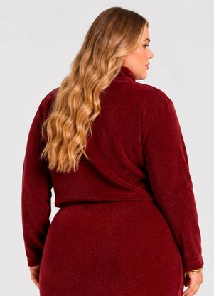 Dianna - Jaqueta Feminina em Tricot Glow Shine Vermelho - DIANNA