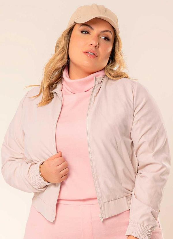 Cativa - Jaqueta Feminina Plus Comfy e Estilosa Bege