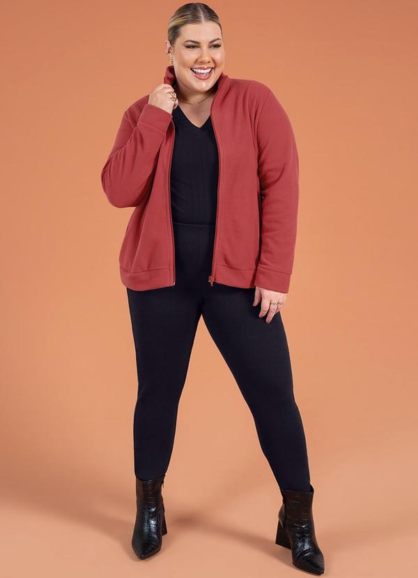 Cativa Plus Size - Jaqueta Feminina Plus Size Básica Rosa 3