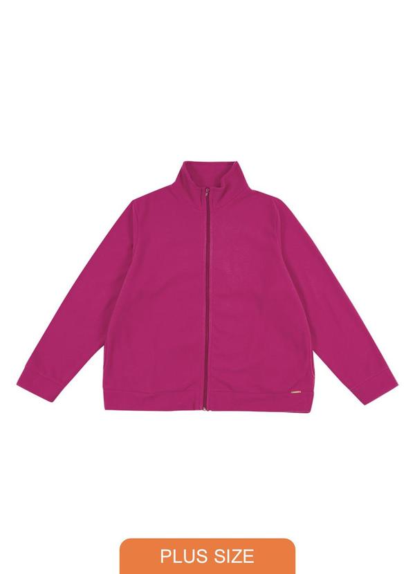 Cativa Plus Size - Jaqueta Feminina Plus Size Básica Roxo