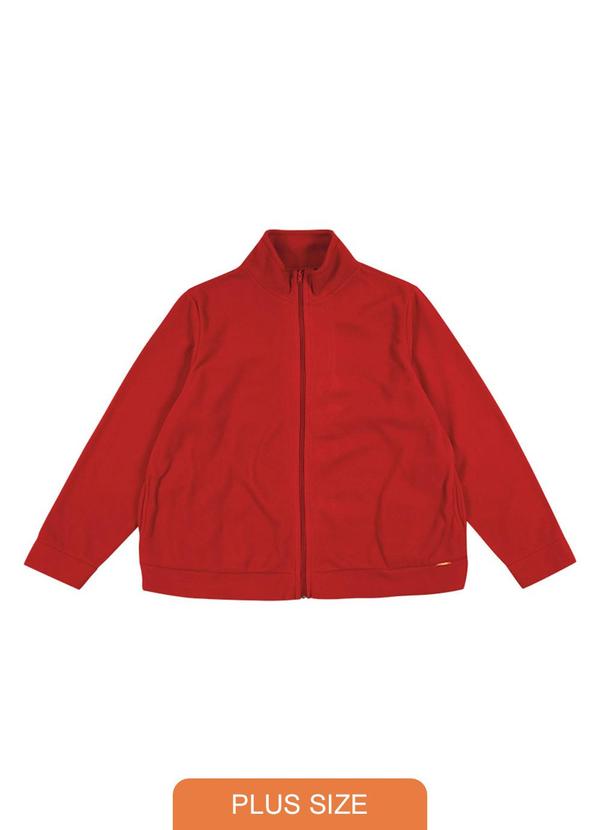 Cativa Plus Size - Jaqueta Feminina Plus Size Básica Vermelho