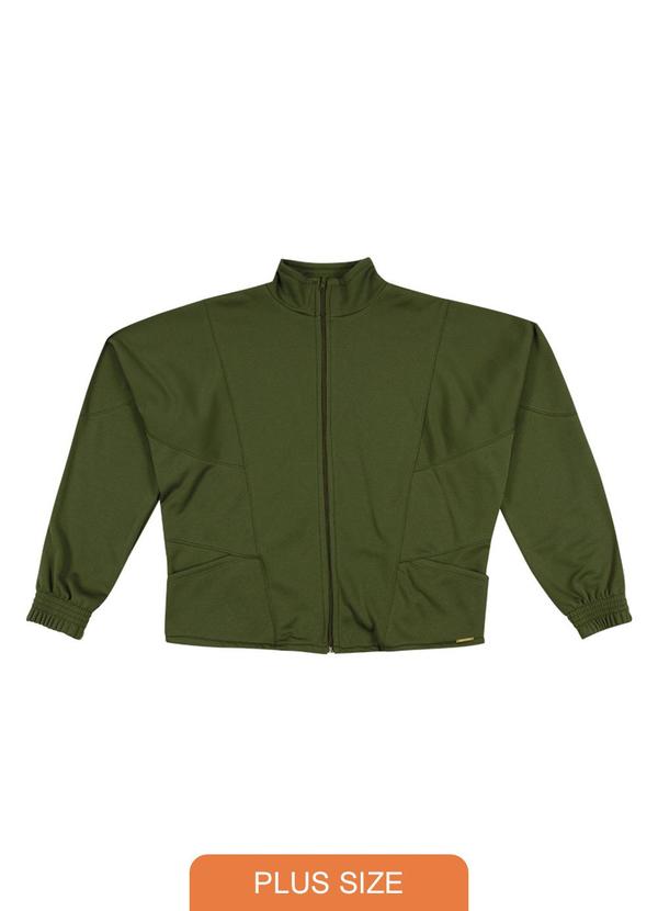 Cativa Plus Size - Jaqueta Feminina Plus Size com Recorte Verde