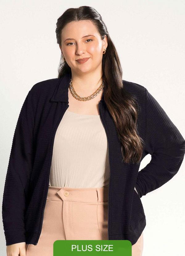 Habana - Jaqueta Feminina Plus Size Elegante Preto