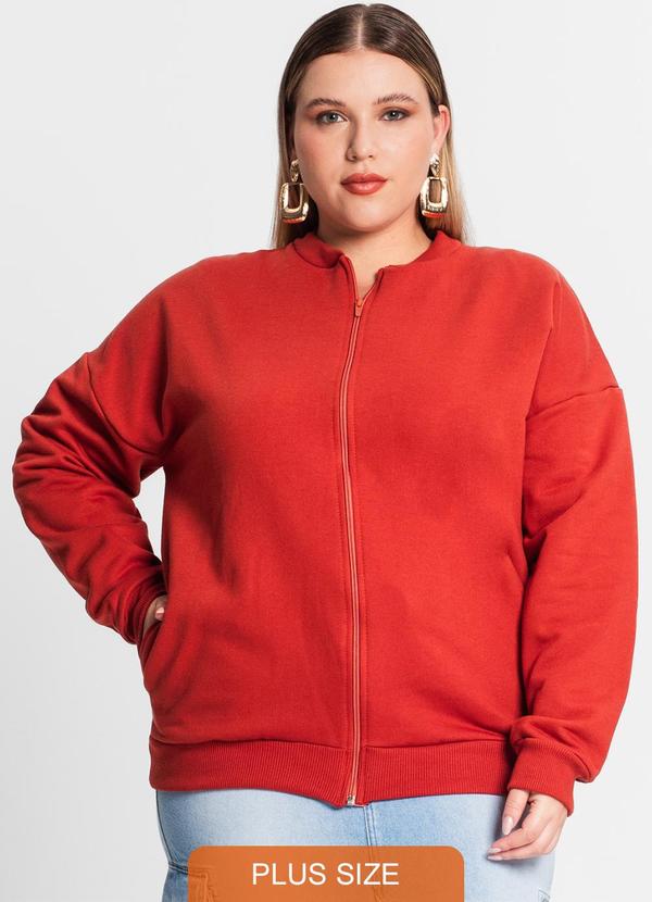 Secret Glam - Jaqueta Feminina Plus Size Laranja