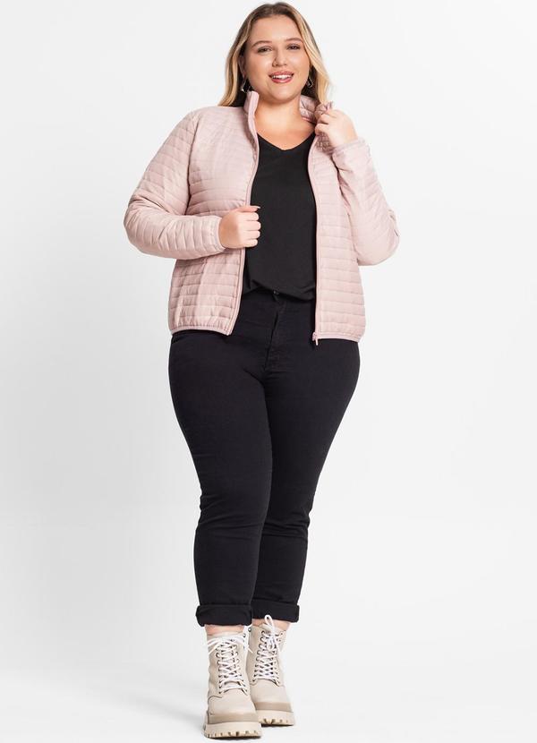 Secret Glam - Jaqueta Feminina Plus Size Microfibra Rosa 3
