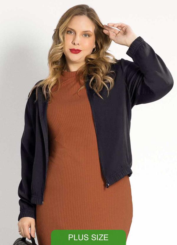 Habana - Jaqueta Feminina Plus Size Moderna Preto