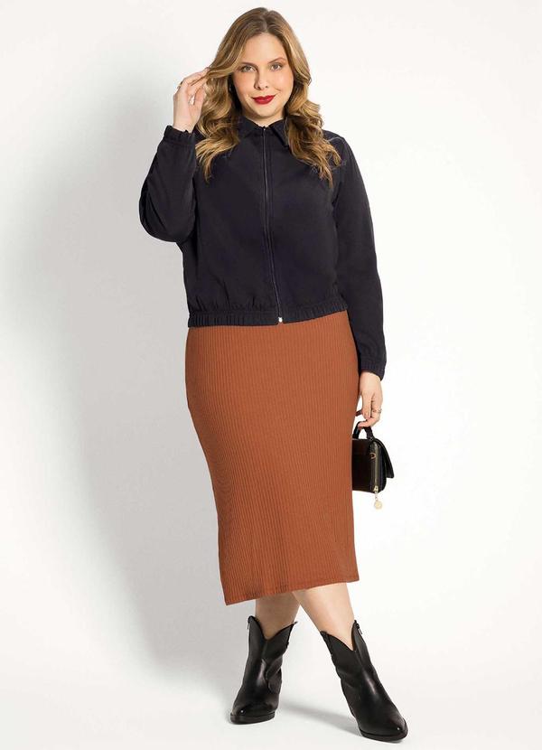 Habana - Jaqueta Feminina Plus Size Moderna Preto 2