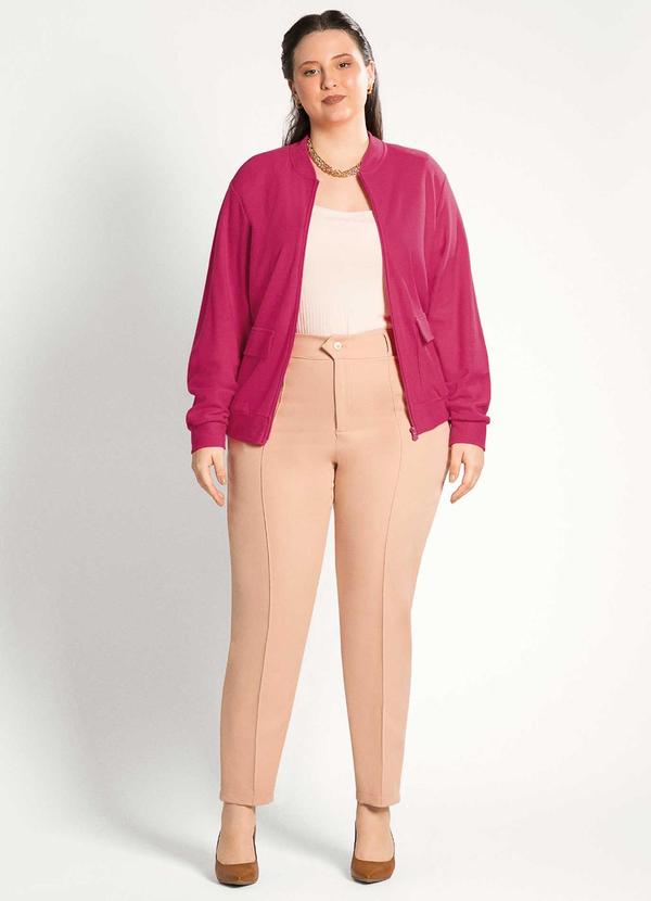Habana - Jaqueta Feminina Plus Size Moderna Rosa 2