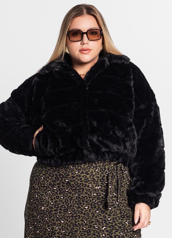 Secret Glam - Jaqueta Feminina Plus Size Preto 3