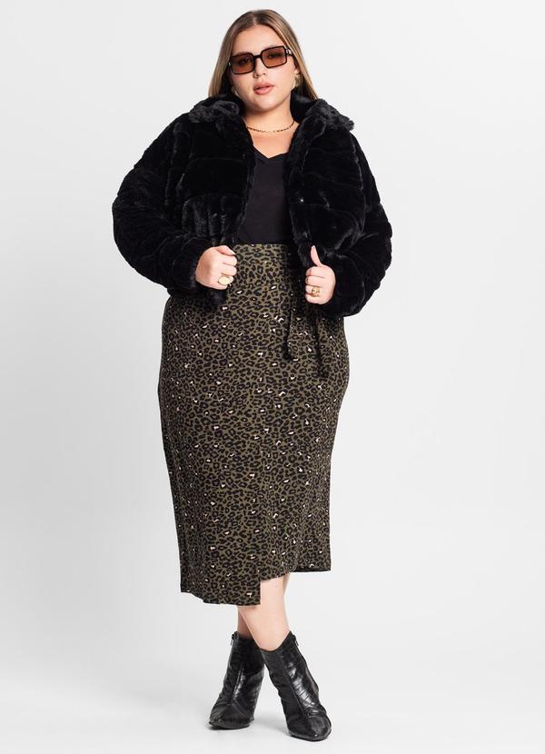 Secret Glam - Jaqueta Feminina Plus Size Preto 4