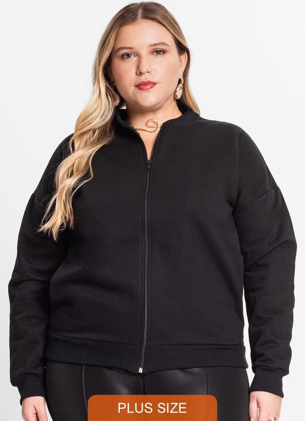 Secret Glam - Jaqueta Feminina Plus Size Preto