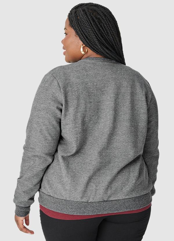 Malwee - Jaqueta Flanelada Feminina Plus Cinza 2