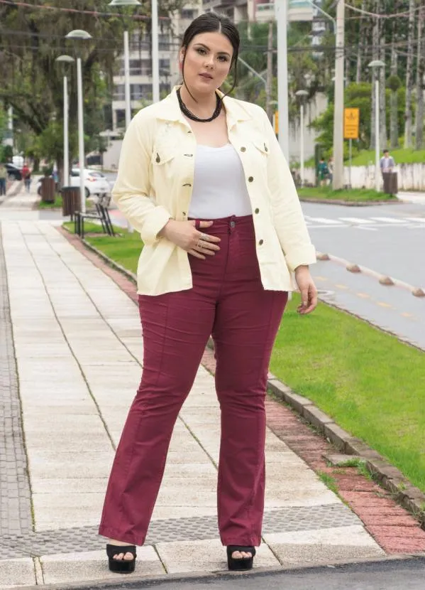 Marguerite - Jaqueta Jeans Destroyed Plus Size Off White 1